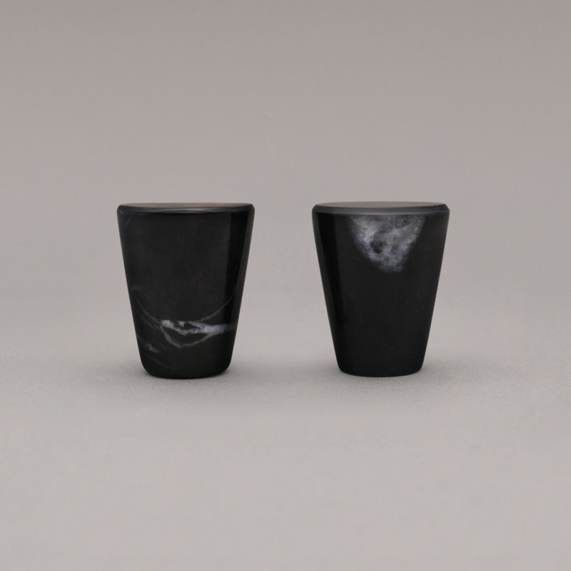 Marble Cone Knob, Black Marble