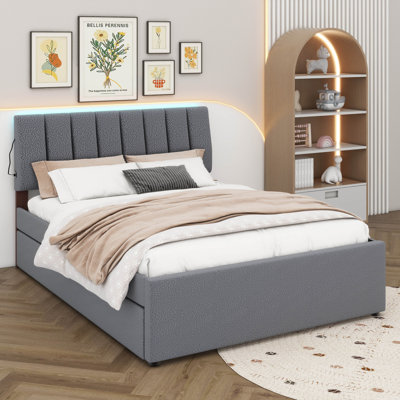 Lit plateforme tapissier Teddy