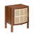 Betsy Solid Wood & Cane Nightstand with 2-Tier Interior Storage Shelf
