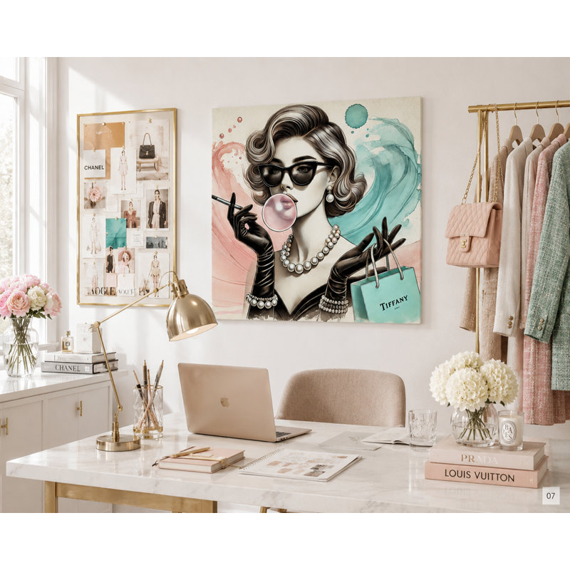 Vintage Glamour: Tiffany-Inspired Elegance Canvas Wall Art, 40" H x 40" W x 1.5" D