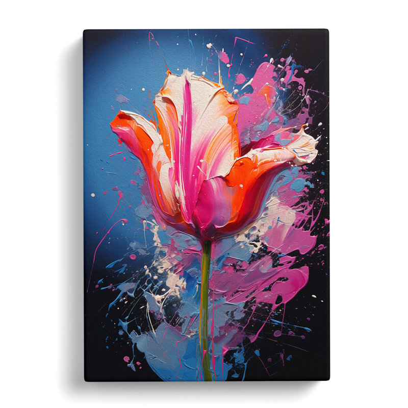 Tulip Flower Action No.2 - Wrapped Canvas, 50cm H x 35cm W x 3cm D