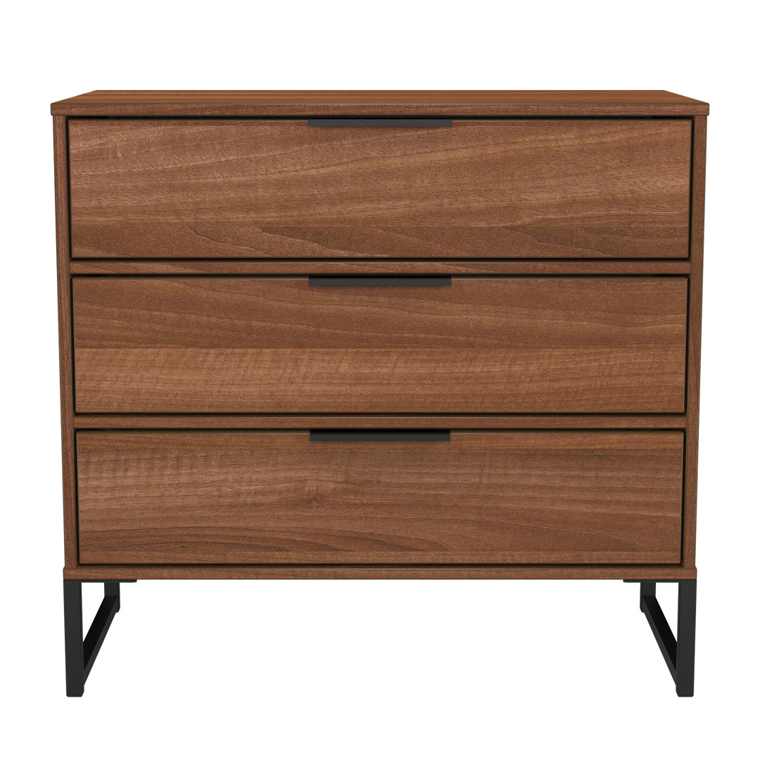 Bibek 3 Drawer Chest in Noche Walnut (Ready Assembled)