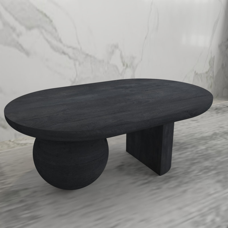 Khattab 51.2" Modern Three Legged Solid Wood Coffee Table