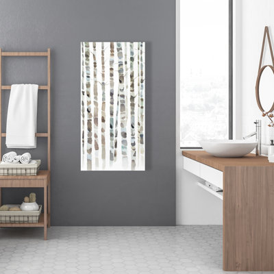 Watercolor Birch Tree Forest - Minimalist Canvas Art for Home