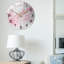 11.8" Round Marble Wall Clock Three-Dimensional Clock Home Decorations For Living Room Kitchen Bedroom Office Wall Decor, Pink
