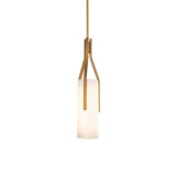 Luminaire suspendu cylindrique à 1 lumière DEL avec abat-jour albâtre Firenze