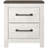 Zayla 25 Inch Modern Rustic Wood Nightstand, 2 Tone, Gray Plank Top, White