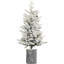 Arbre de Noël artificiel pré-éclairé, 4,5 pi, vert, floqué, avec lumières DEL chaudes, idéal pour la décoration des fêtes