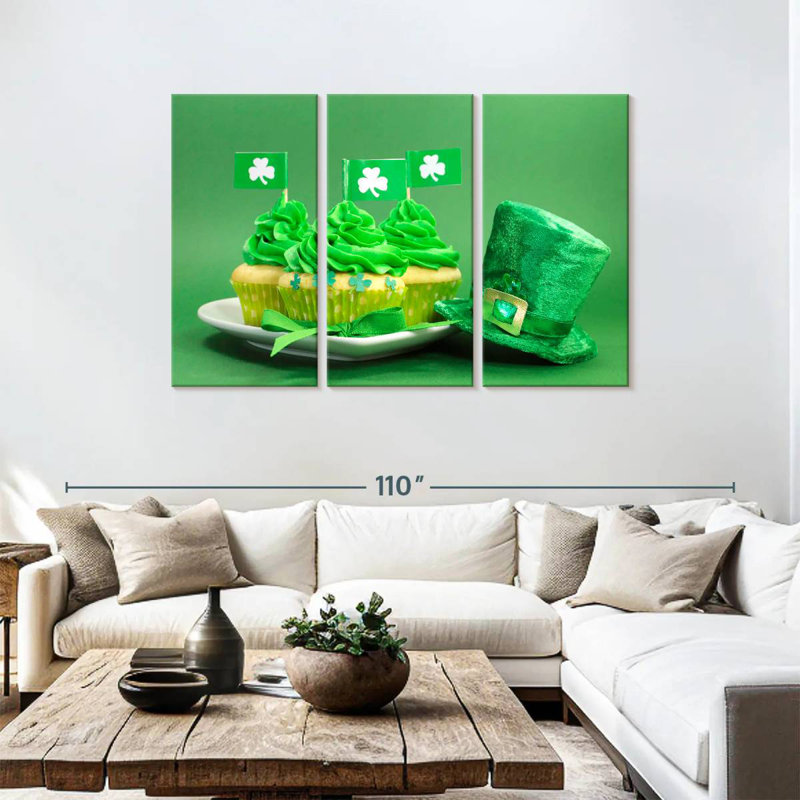 Lelend Cupcakes For St. Patrick's Day, 48" H x 74" W