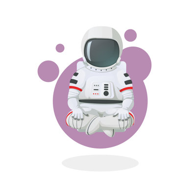 Astronaut Meditating, Relaxing In Lotus Pose. Space Icon. by Tatiana Zhzhenova - Wrapped Canvas Print