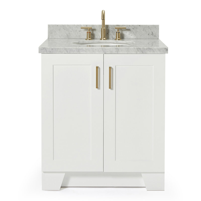 ARIEL TAYLOR 31 IN RECTANGLE SINK VANITY, White, Oval