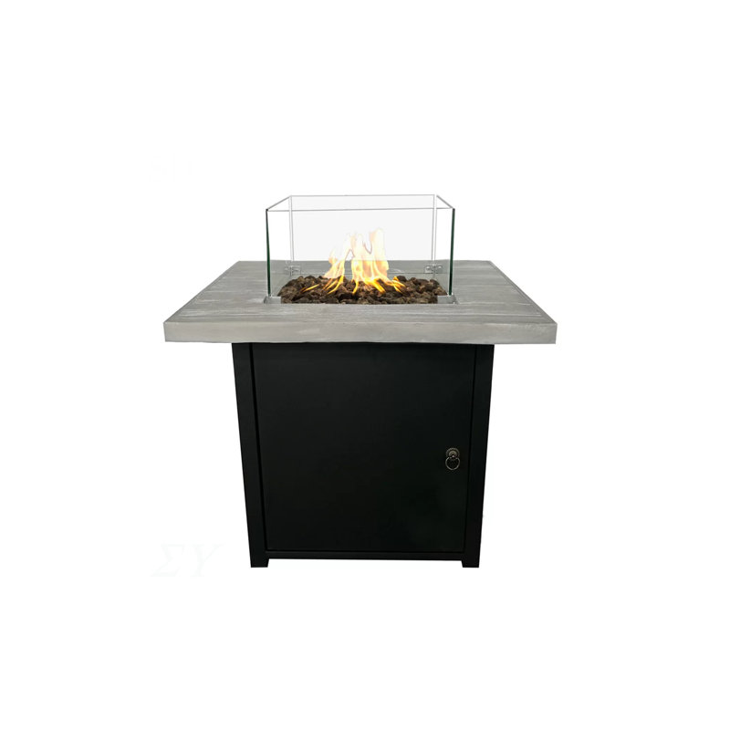 Foyer de table au propane en béton renforcé de fibres