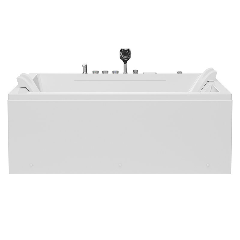 71 in. x 51 in. Alcove Whirlpool Air Combination Bathtub, Rectangular Bath, with Reversible Drain and Waterfall, in White