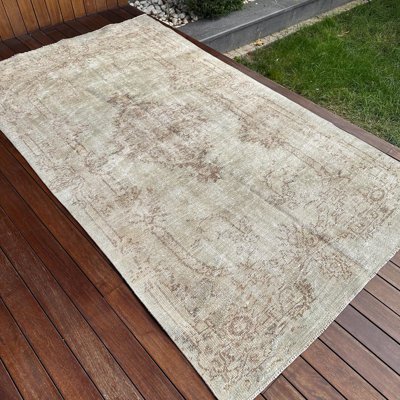 Tapis vert en laine noué à la main Oushak idéal pour la salle à manger