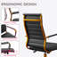 Fauteuil de bureau ergonomique pivotant avec dossier en cuir côtelé-964490429-964490370