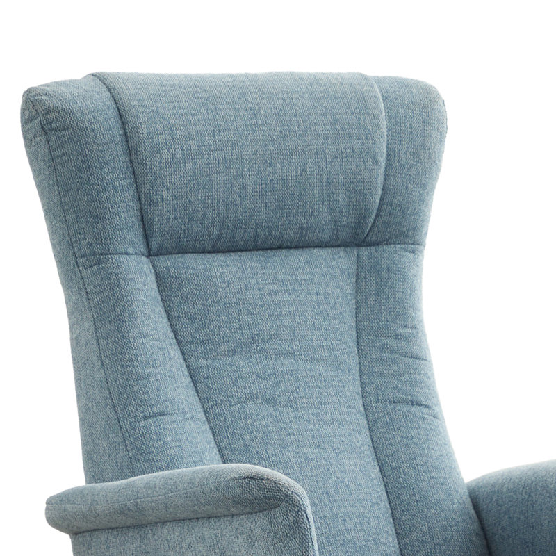 Chaput 69cm Wide Swivel Lounge Chair, Reclining, Ice Blue Polyester Blend