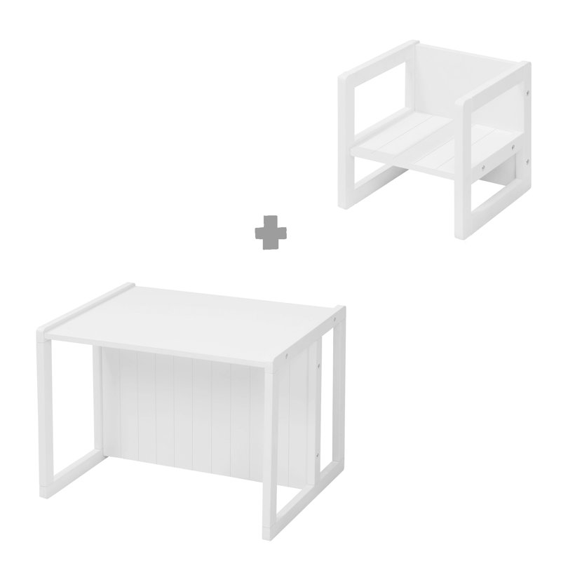 Kids 2 Piece Rectangular Play Table, White