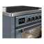 Cuisinière à induction 36 pouces avec 6 éléments à induction en bleu gris (garniture brunie) Majestic III Series-124828729-124828724