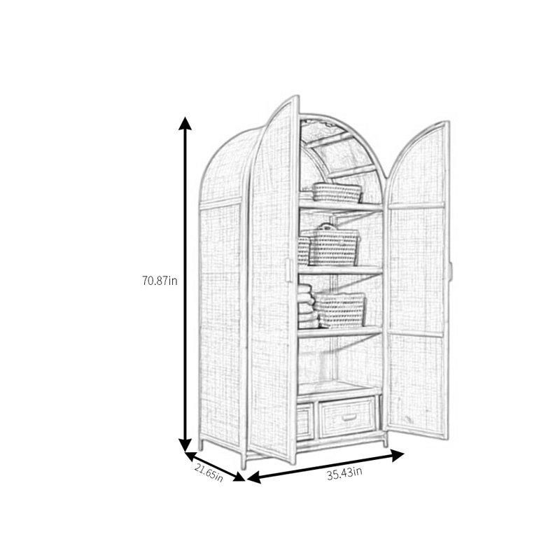 Armoire rétro en rotin