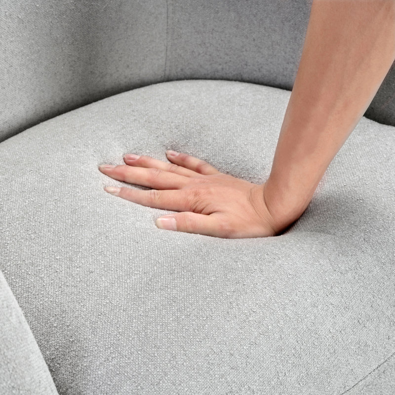 Fauteuil demi-tonneau pivotant 1 pièce Boucle, Gris clair