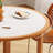 White&Walnut Round Sintered Stone Dining table-1878616015