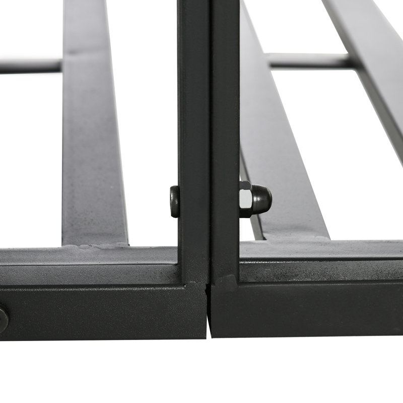 Bronze 6ft Metal Garden Bridge with Safety Rails