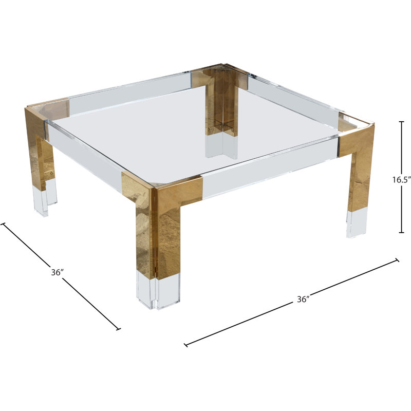 Casper Glass Top Coffee Table, Gold