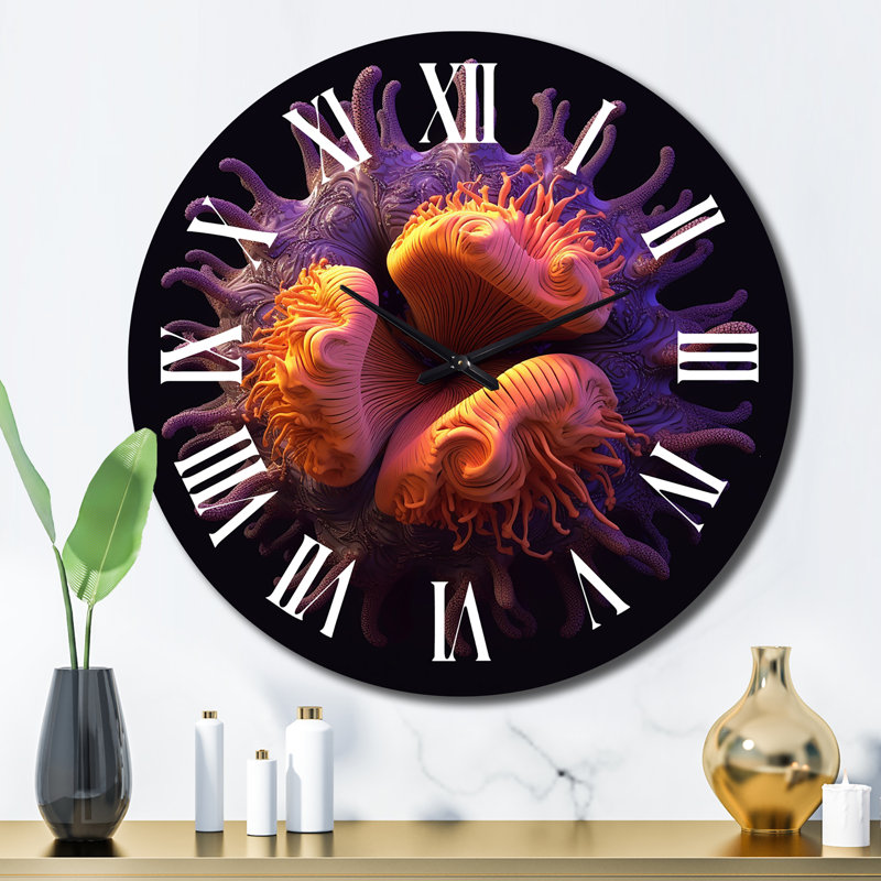 Horloge murale abstraite mauve, Grand