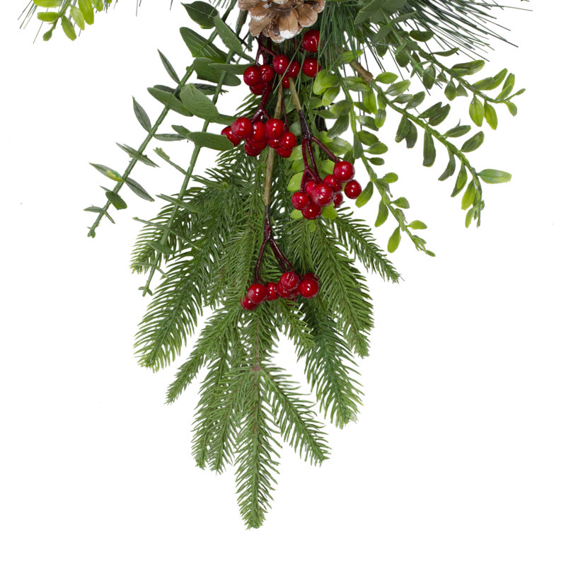 28" Eucalyptus Pine Cone Artificial Christmas Swag