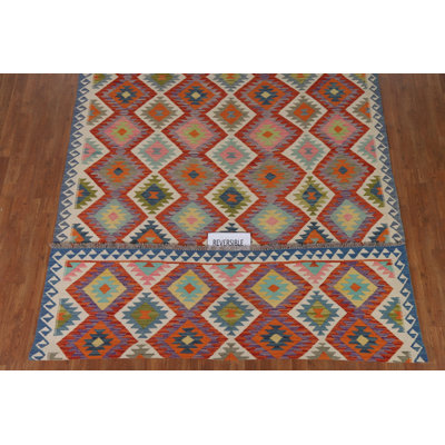 Reversible Wool Kilim Oriental Area Rug 7x10