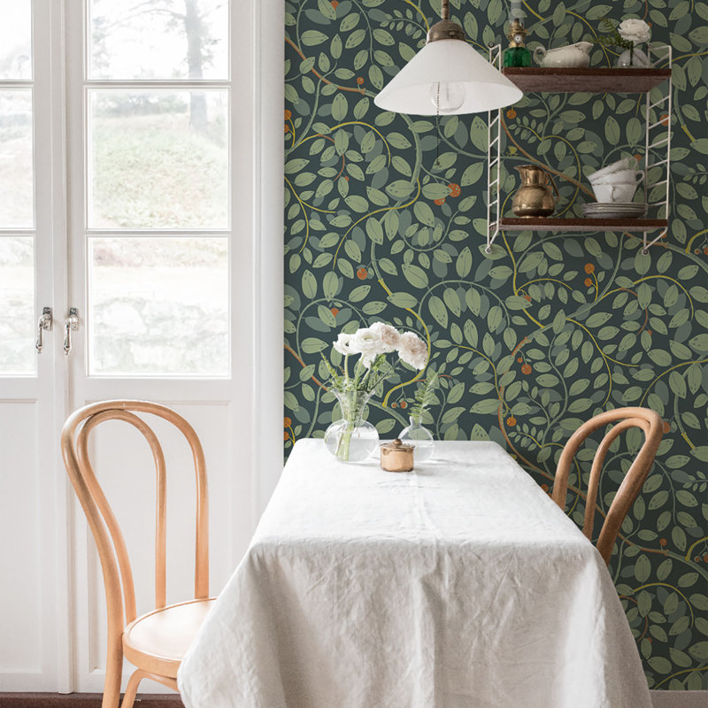 Cahterine 10.05m x 53cm Wallpaper Roll, Green
