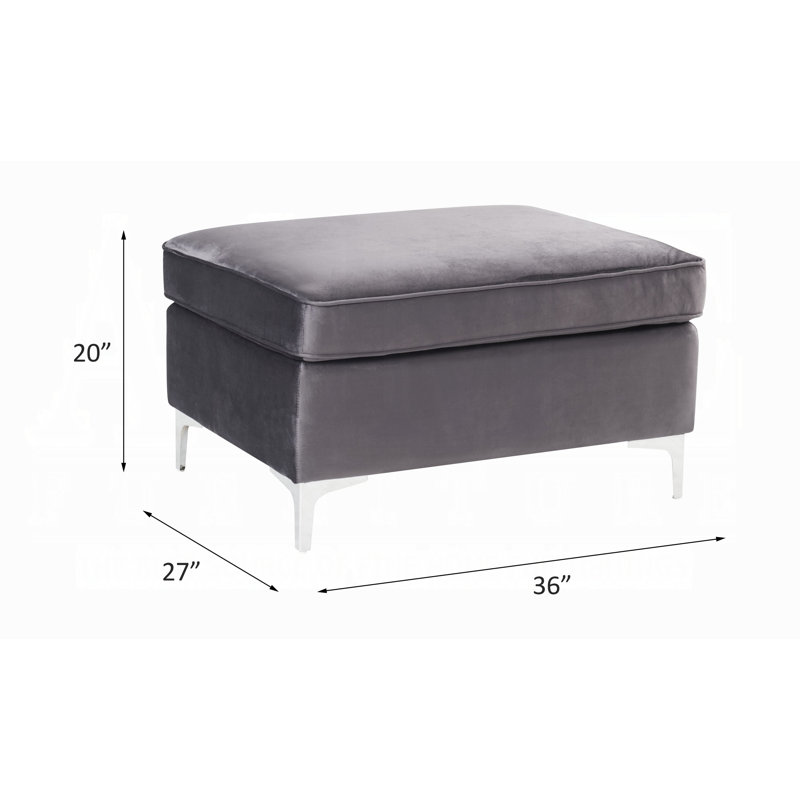 Repose-pieds modulaire en velours gris Jaszira, Velours - gris