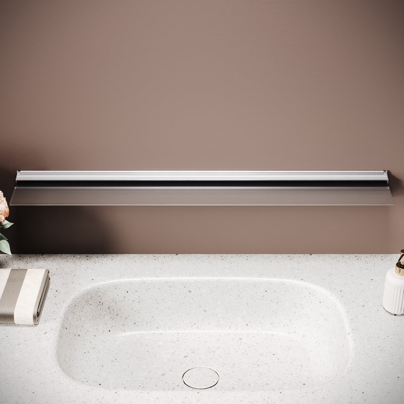 Triangle Bracket Shelf, 7 Cm H x 90 Cm W x 14 Cm D, Silver