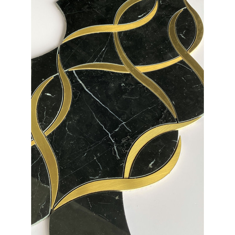 Water Jet 20" x 13" Marble Mosaic Tile