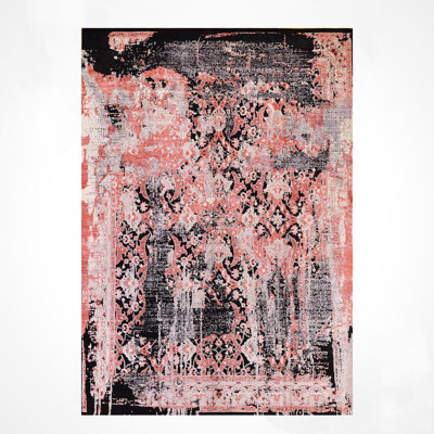 Original Hand Knotted Oxidised Pattern Multi Color Wool and Silk Rug