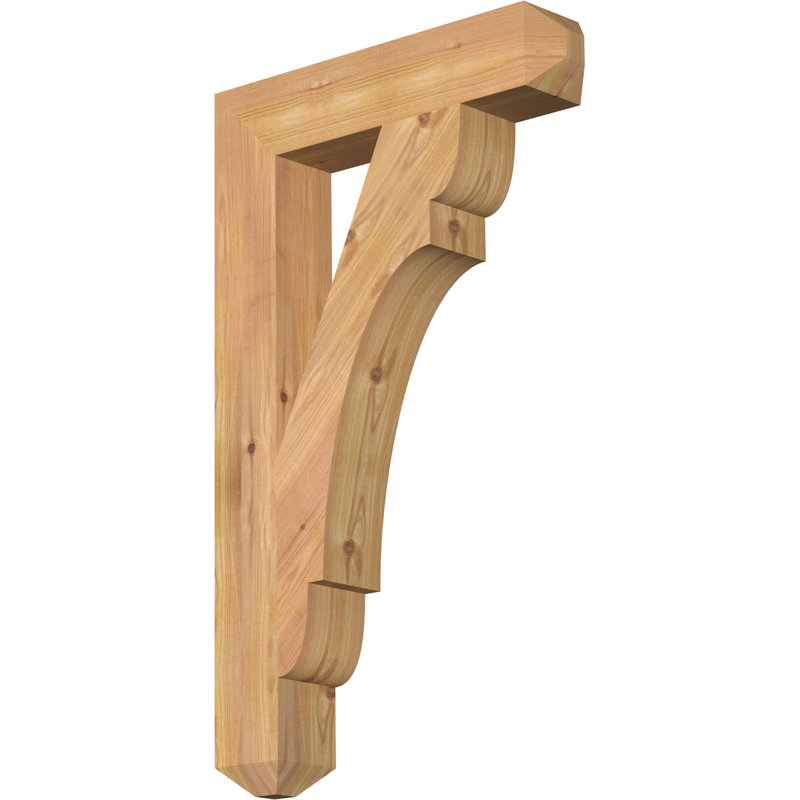 Olympic Craftsman Bracket, Western Red Cedar (Smooth), 30"H x 3.5"W x 18"D