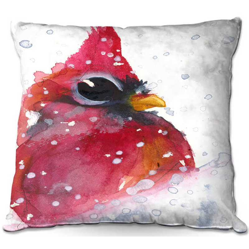 Coussin décoratif carré cardinal snowy, 16 po x 1 po