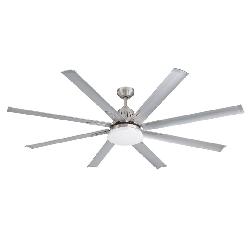 Ventilateur de plafond 72 po avec pales et ensemble d'éclairage 72 po, Nickel poli brossé