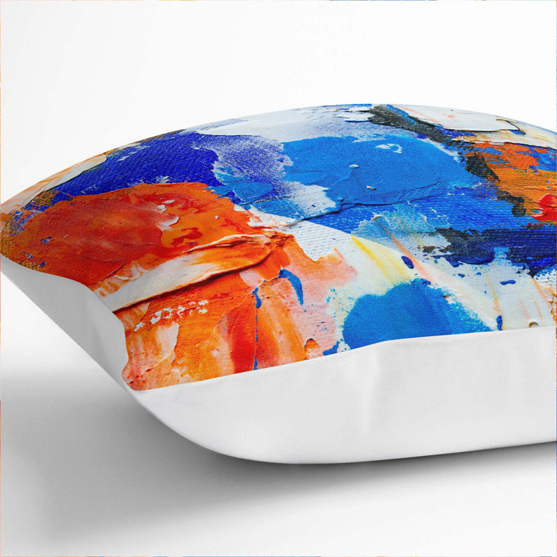 Abstract Square Throw Cushion, White, 40 x 40 cm
