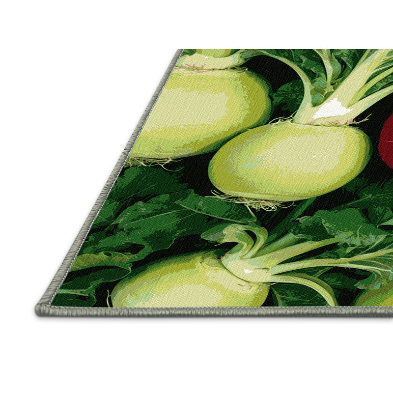  Tapis lavable avec légumes chou-rave, Rectangle 4pi x 6 pi