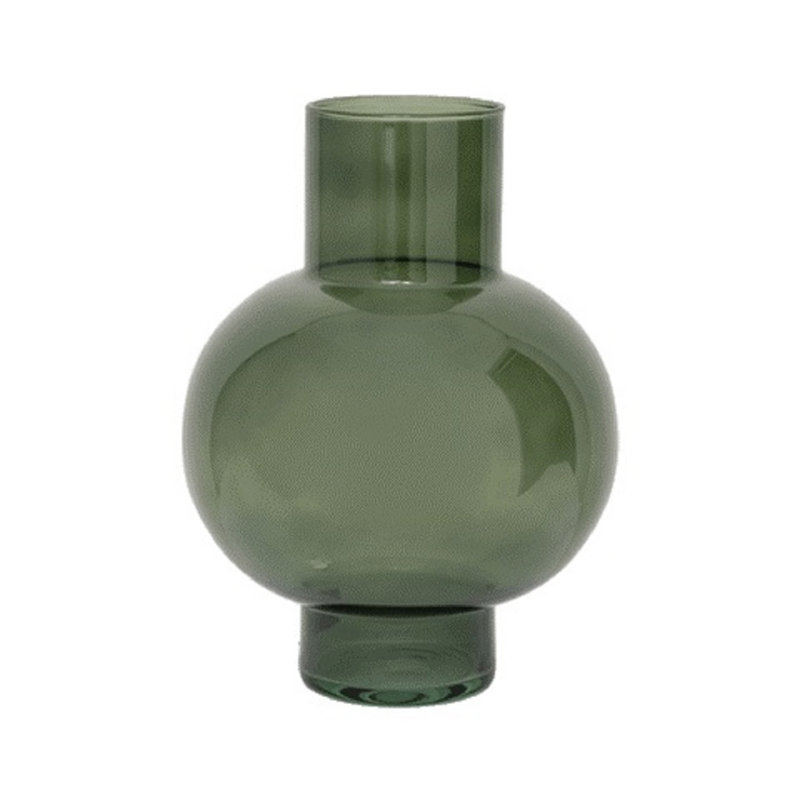 Vase de table en verre Clarabelle, H 9,45 po x l 7 po x P 7 po, Vert canard
