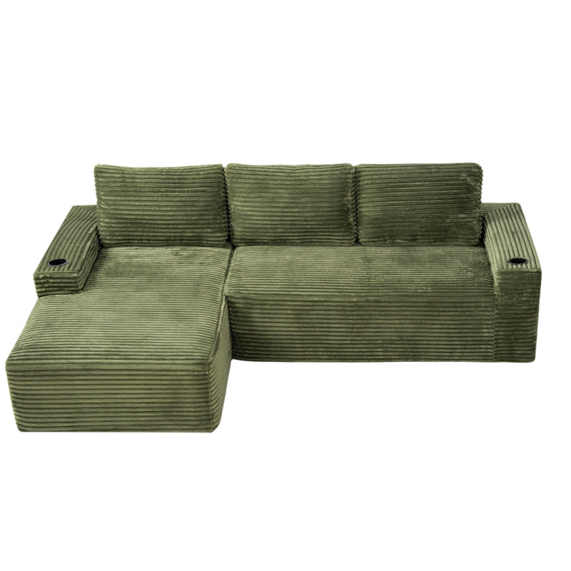 Canapé modulaire 104 po Cloud, Tissu vert