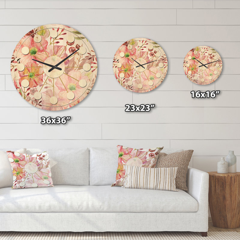 Horloge murale Floral Botanical III, Très grand