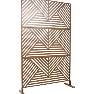 Écran d'intimité H 76 po de 76 po - pour l'extérieur, terrasse, patio, métal brun 48 po pour divers espaces