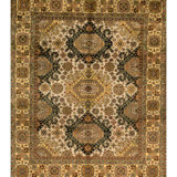Dharma Oriental Area Rug in Ivory/Black/Khaki/Yellow/Teal