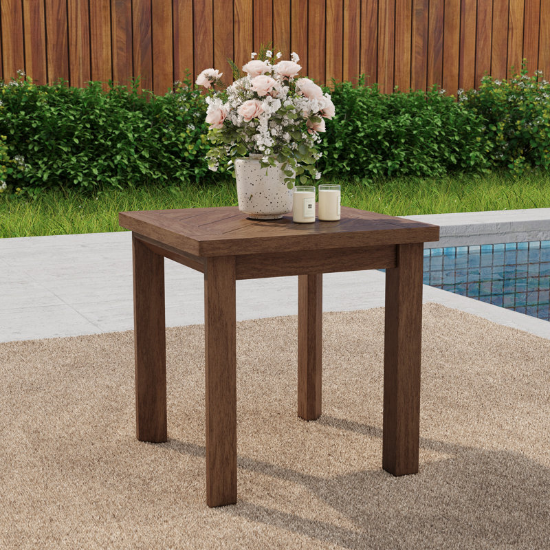 Outdoor Solid Wood Patio Side Table