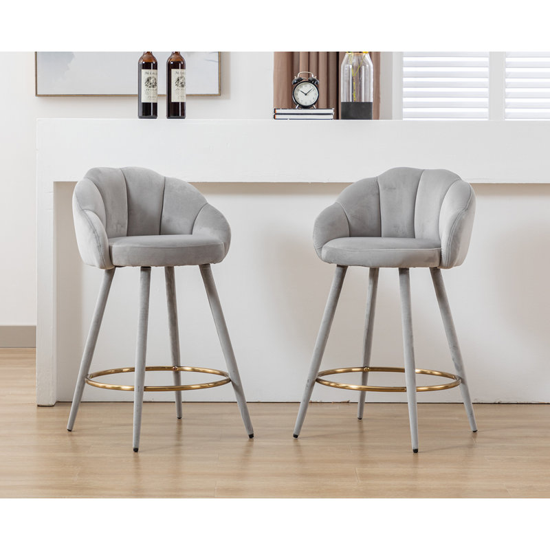 Tabouret de comptoir 25,5 "Damisi, gris