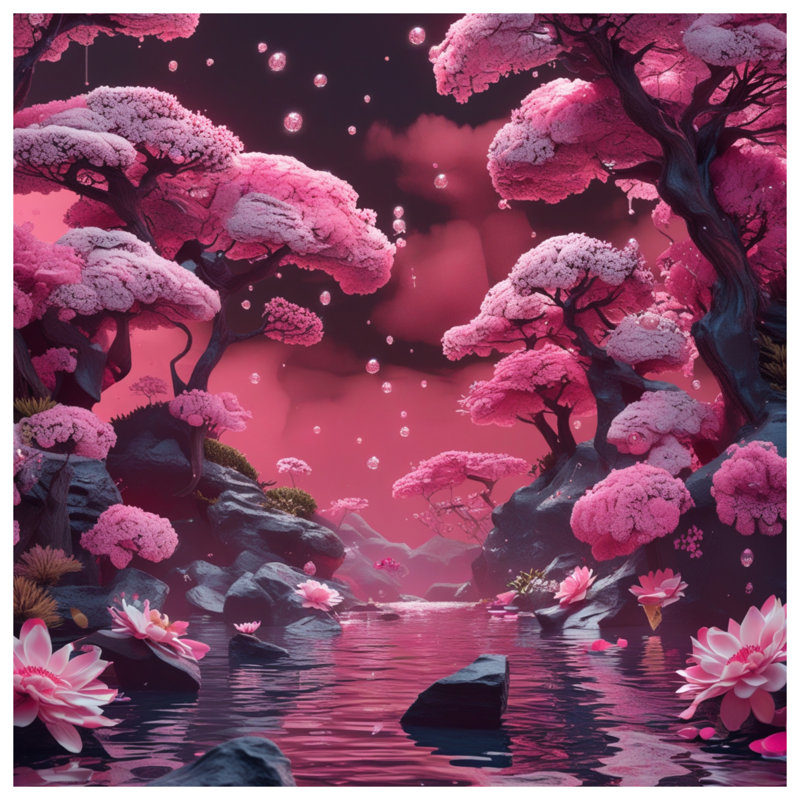 Pink Blossom Trees Double Sided Throw Pillows, 16 x 16 inches