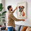 Boxer Dog Portrait Minimalist - Wrapped Canvas-517996454-517996474