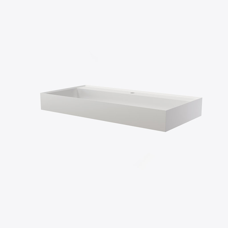 Lavabo de salle de bain à surface solide en pierre de pierre
